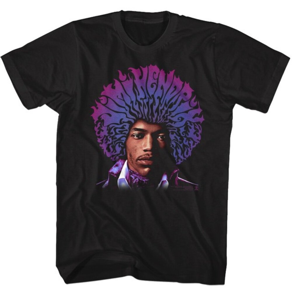 Jimi Hendrix Purple Fro Vintage Rock Music Guitar Graphic Shirt 98
